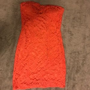 Body Central Strapless Lace Dress